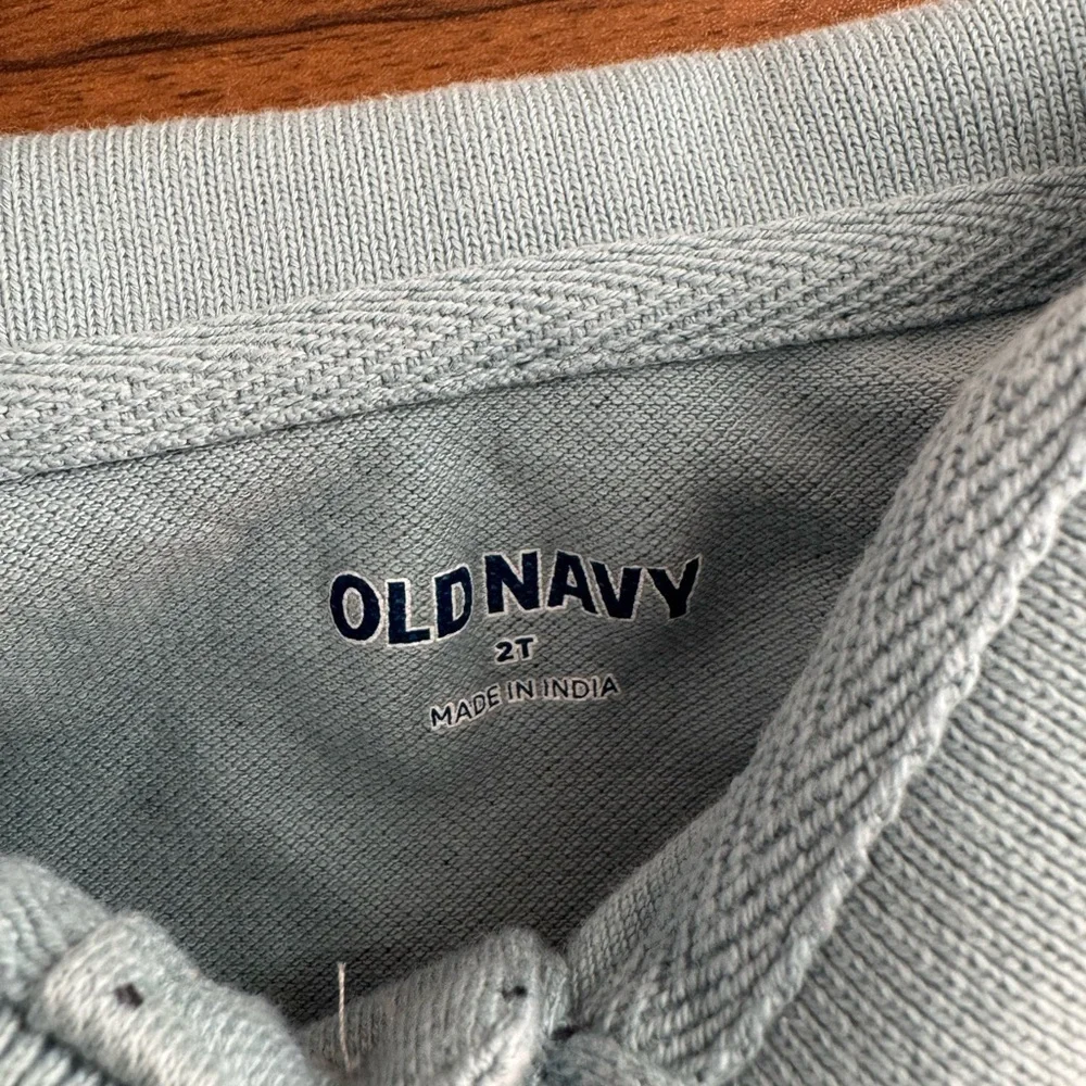 Old Navy 2 Pc Kids Polo Shirt Set - Blue and Gray Toddler 2T 100% Cotton